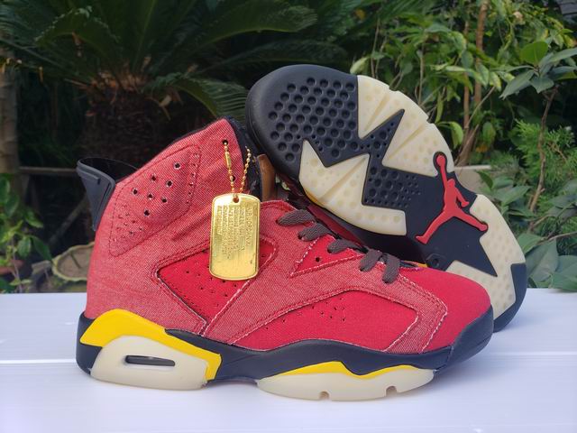 Air Jordan 6 Denim Red Men's Basketball Shoes-094 - Click Image to Close